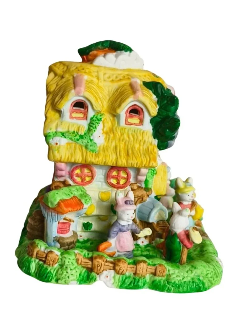 Cottontale Cottages Home Sweet Home Hand Painted Porcelain 1998 Light-Up Easter